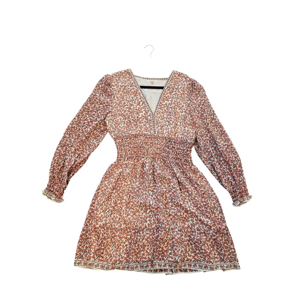 Max studio chiffon smocked fit & flare womens XL floral mini dress flirty girly